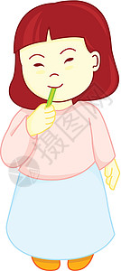 小女孩吃棒棒棒糖背景图片