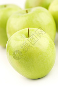 绿苹果健康白色食物绿色饮食营养水果背景图片