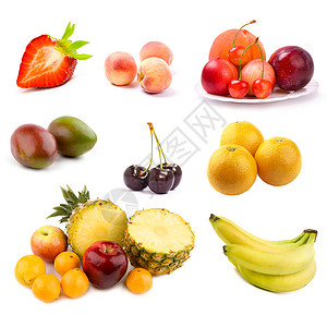 果果概念柑桔浆果食物宏观凤梨香蕉饮食水果盘子产品高清图片