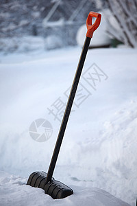 铲雪水平花园白色薄片天气金属季节降雪工具背景图片