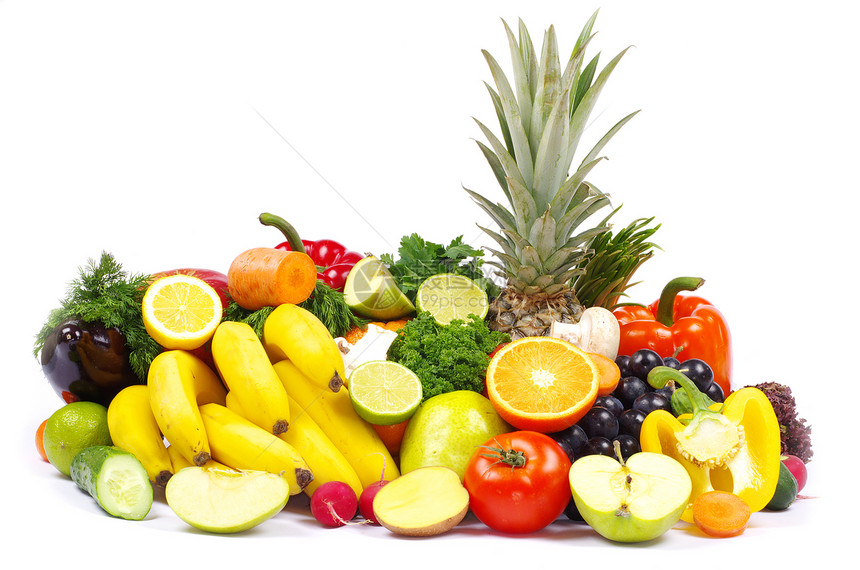 蔬菜和水果纤维香蕉椰子茄子奇异果橙子营养胡椒生产洋葱图片