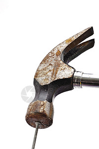 锤子指甲白色硬件宏观装修木工工具工业维修背景图片