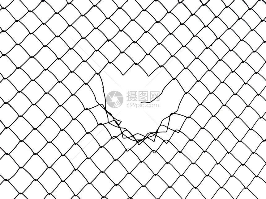 电线围栏自由危险框架差距障碍剃刀外壳金属链环边界图片