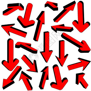 红色立体箭头红色箭头矢量环境技术指针圆圈运动插图网站回收光标涂鸦插画