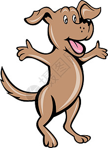 卡通宠物小狗狗 伸出双臂小狗动物犬类背景图片