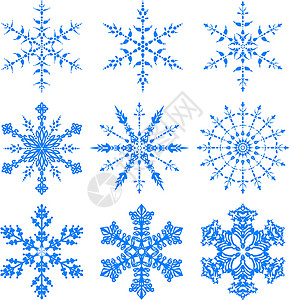 矢量雪花薄片插图蓝色问候语艺术品季节性天气庆典墙纸背景图片