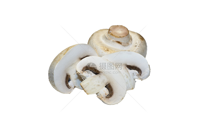 切片蘑菇食物白色蔬菜蘑菇片沙拉图片