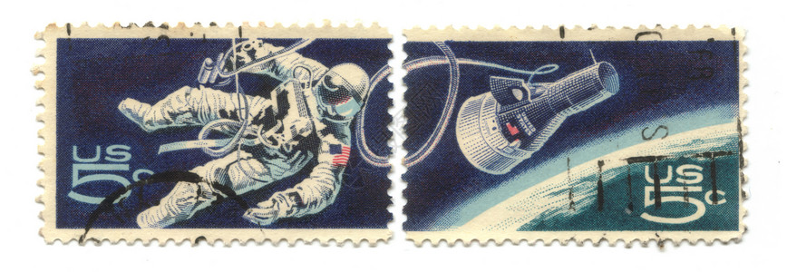 美国发行的两套旧邮票 5%背景图片