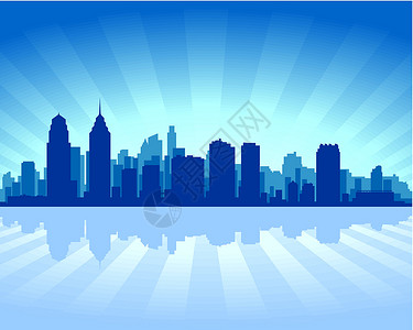 宾夕法尼亚州立大学费城天线刮刀商业摩天大楼地标市中心假期蓝色玻璃支撑城市设计图片