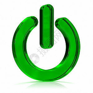 绿色图标上的电源背景图片