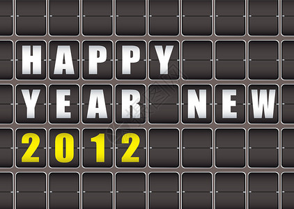 2012新年快乐指标字母收报机数数电子公司木板界面插图字体背景图片
