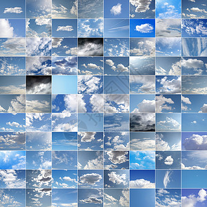 蓝色天空拼贴图拼贴画天气白色风暴云景背景图片