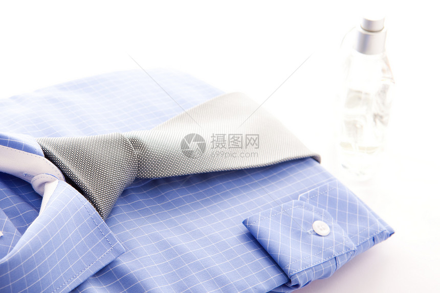 衬衫展示材料蓝色袖子管理人员男士衣服精品领带裙子图片