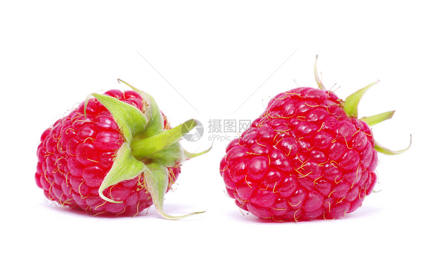 树莓草莓养分水果饮食果味绿色白色食物红色甜点叶子图片