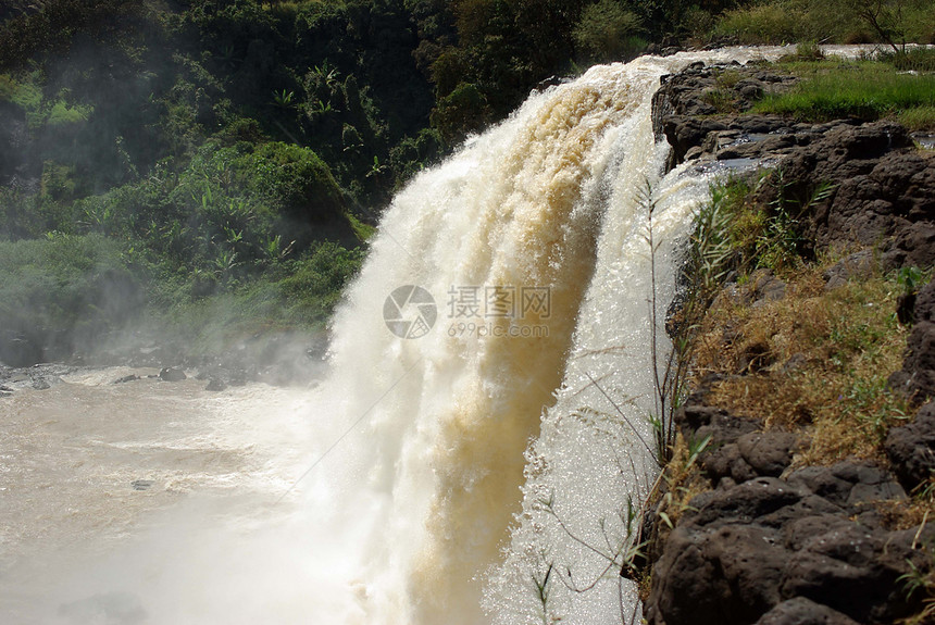 埃塞俄比亚水瀑落激流风景荒野图片