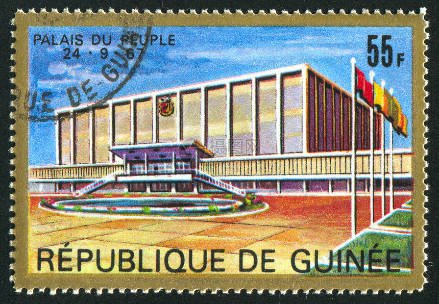 皇宫旗帜首都前提城市信封海豹邮件邮票历史性门廊图片