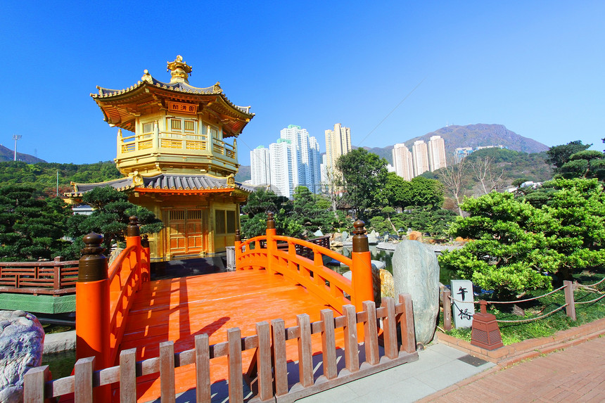 南里安花园的绝对完美之馆寺庙城市历史性旅游王朝游客旅行蓝色橙子历史图片