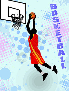 篮球海报墨水绘画斗争灰尘插图团队分数胜利杯子国际背景图片