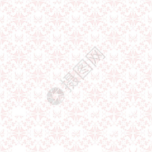 无缝植物和蝴蝶型叶子装饰创造力墙纸条纹粉色绘画白色蝴蝶插图背景图片