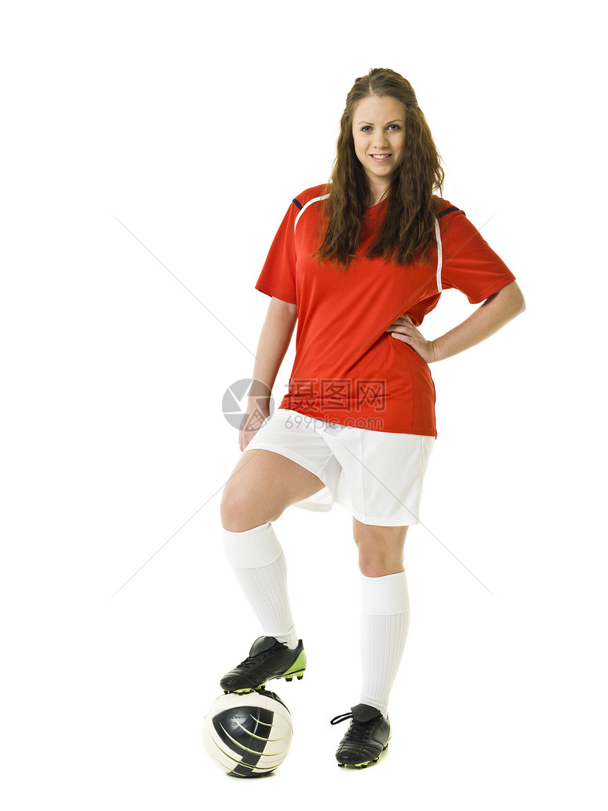 女足球员服装足球鞋青春期表情头发竞赛体育女性成人幸福图片