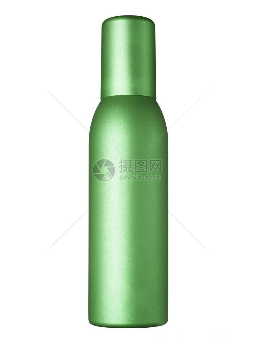 白上喷雾的金属瓶子香水塑料空白灰色管子化妆品反射坡度白色喷雾器图片