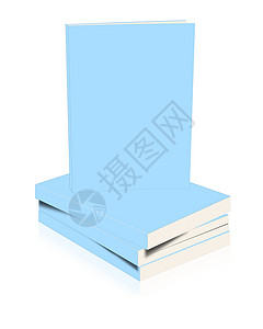 白背景上的蓝书堆叠背景图片