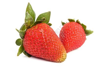 隔绝时新鲜的草莓食物绿色白色影棚水果健康饮食水平红色横截面新鲜感背景图片
