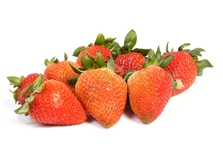 隔绝时新鲜的草莓水果新鲜感食物浆果白色健康饮食反射水平横截面甜食背景图片