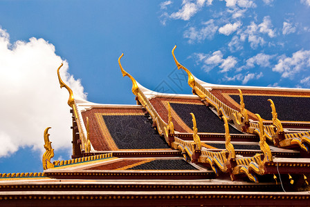连体泰国玉佛寺屋顶背景
