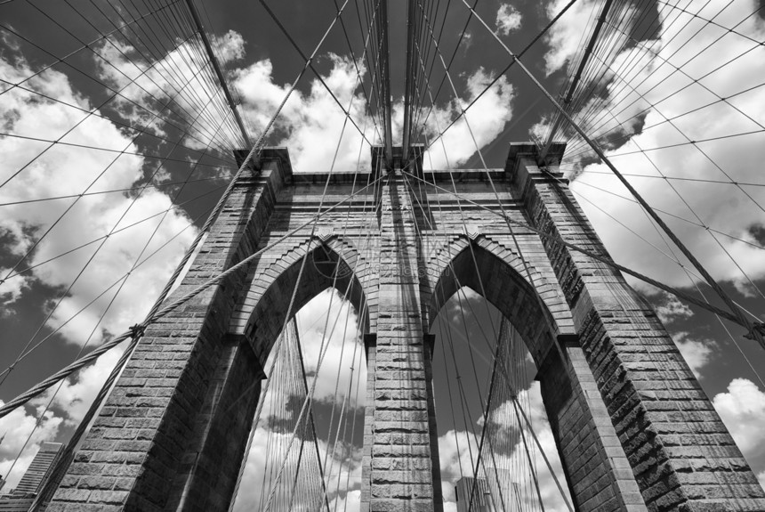 布鲁克林桥建筑游客吸引力景观金属建筑学地标全景跨度文化绳索图片