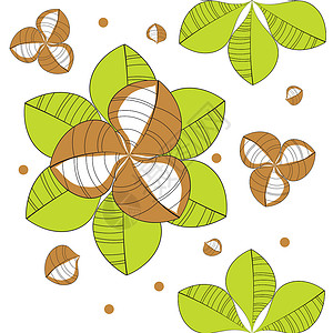 绿绿色花朵设计棕色花艺背景图片