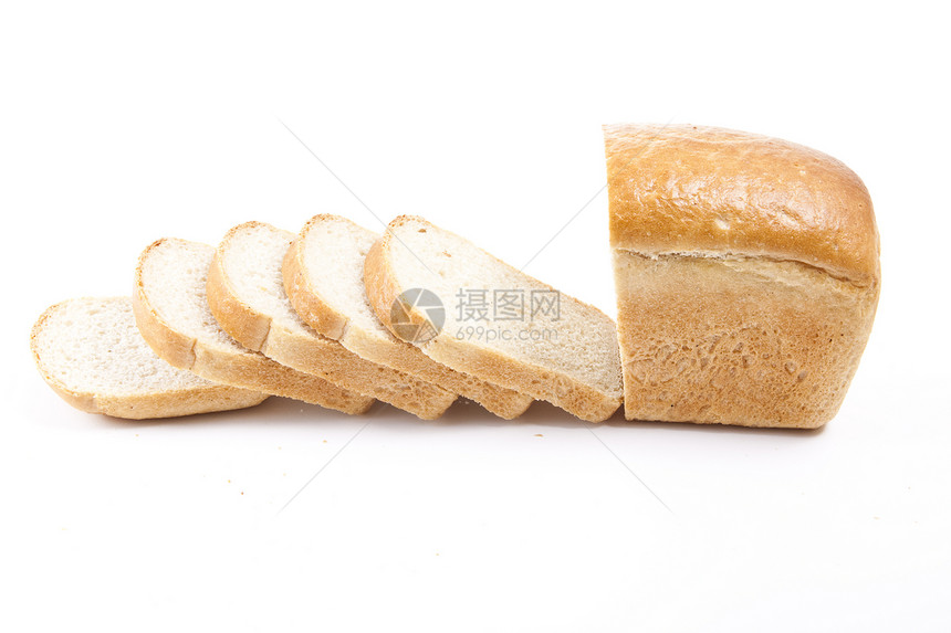 白底面的切片面包面包图片
