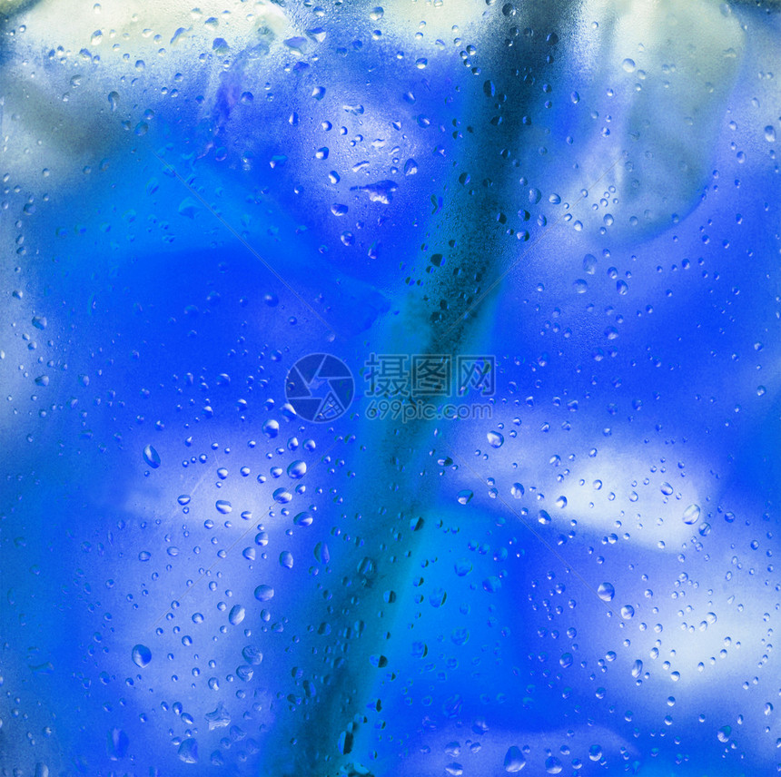 蓝色冰块背景茶点反射正方形立方体水晶液体玻璃冻结冷藏墙纸图片