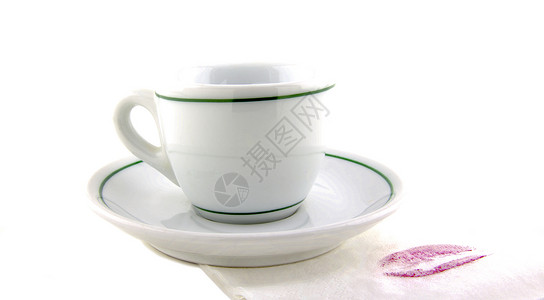 与女人接吻的茶杯和餐巾纸背景图片