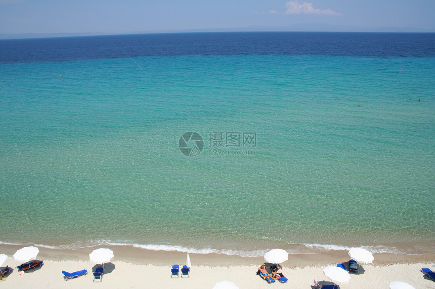 希腊 哈尔基迪基海滩水晶乐趣旅游旅行假期享受海岸娱乐水池游泳图片