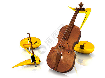 小提琴和乐笔背景图片