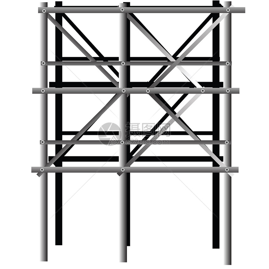 脚架黑色脚手架构图插图白色金属工程师工业建造工具图片