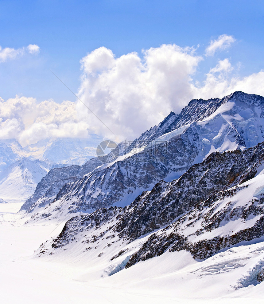 瑞士大艾列施阿尔特斯山崩冰川图片