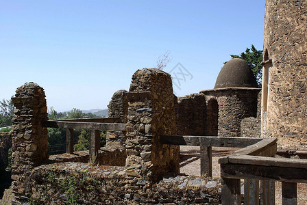 埃塞俄比亚的城堡纪念碑垛口建筑学据点堡垒锯齿状废墟高清图片