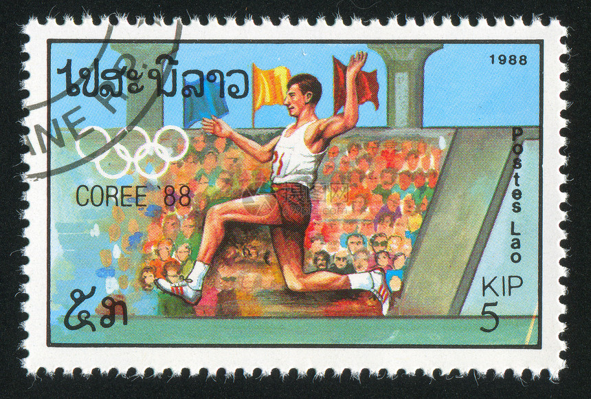 长跳古董培训师男人短袜旗帜邮票观众信封运动员竞赛图片