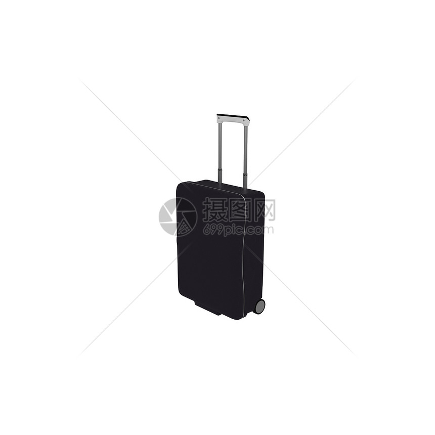 在白色背景上隔离的手提箱旅行手提包搬运工密码行李公文包冒险案件边界盒子图片