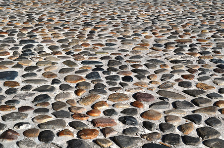 背景路棕褐色石头卵石灰色岩石鹅卵石背景图片