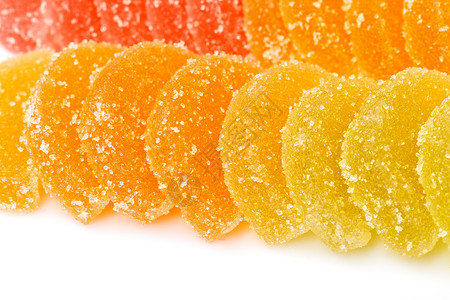 水果切片糖果浆切片黄色味道小吃食物框架活力橙子杂色水平糖果背景