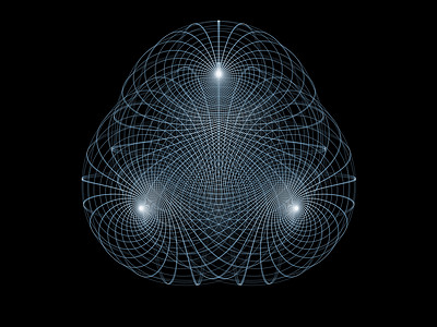 网格世界径向拓扑几何学科学墙纸蓝色插图背景