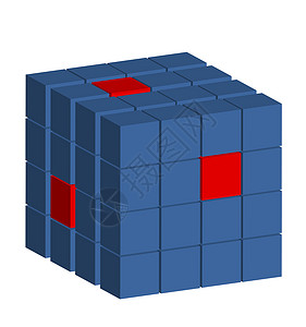 建筑块标识插图白色砖块程式化积木同化背景图片