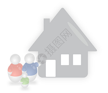 家钢坯建筑房子财产标识家庭招待所白色程式化插图背景图片