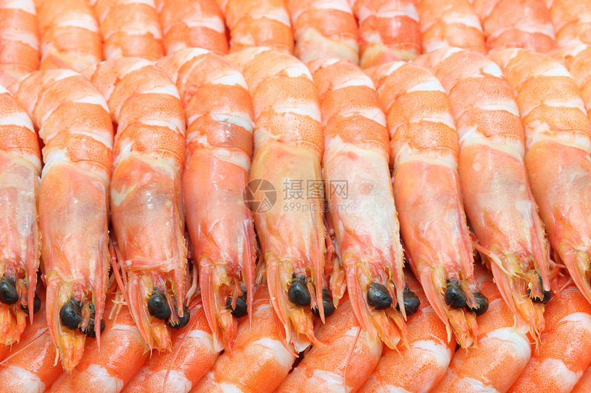 煮虾团体海鲜营养食物宏观贝类餐厅午餐海洋食品图片