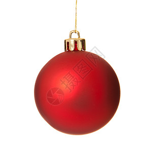 红色圣诞树球装饰品背景图片