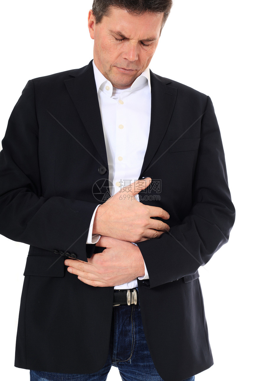 胃部疾病商务男子医疗成人白色肚子人士男人腹痛图片