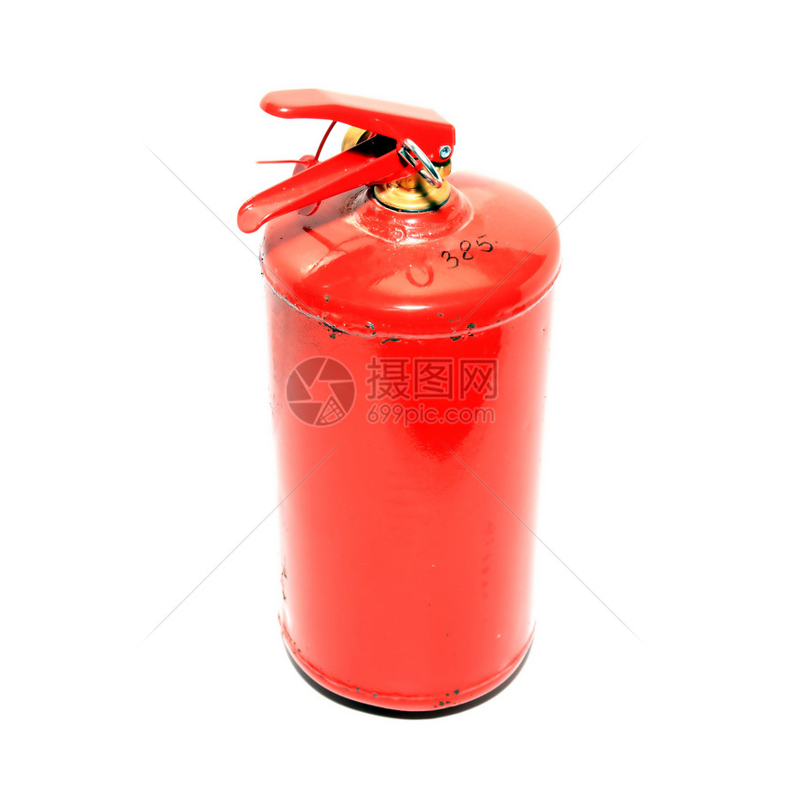 白色背景的红色灭火器燃烧烧伤安全火焰渲染橡皮情况危险化学品预防图片